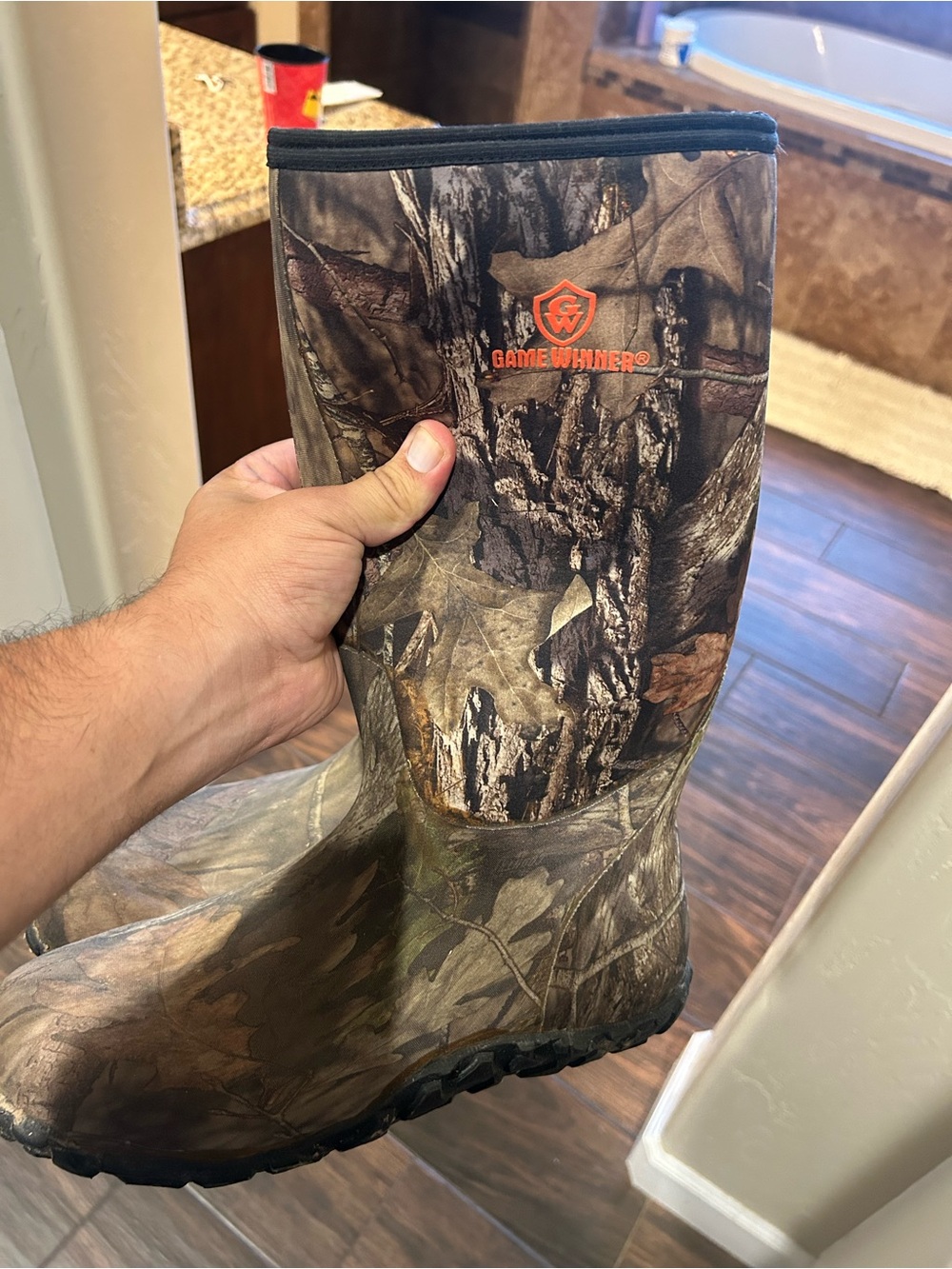Men's game winner Camo Waterproof Hunting Boots - Brown/Green